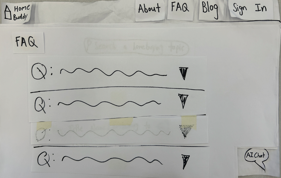 Paper Prototype: FAQ